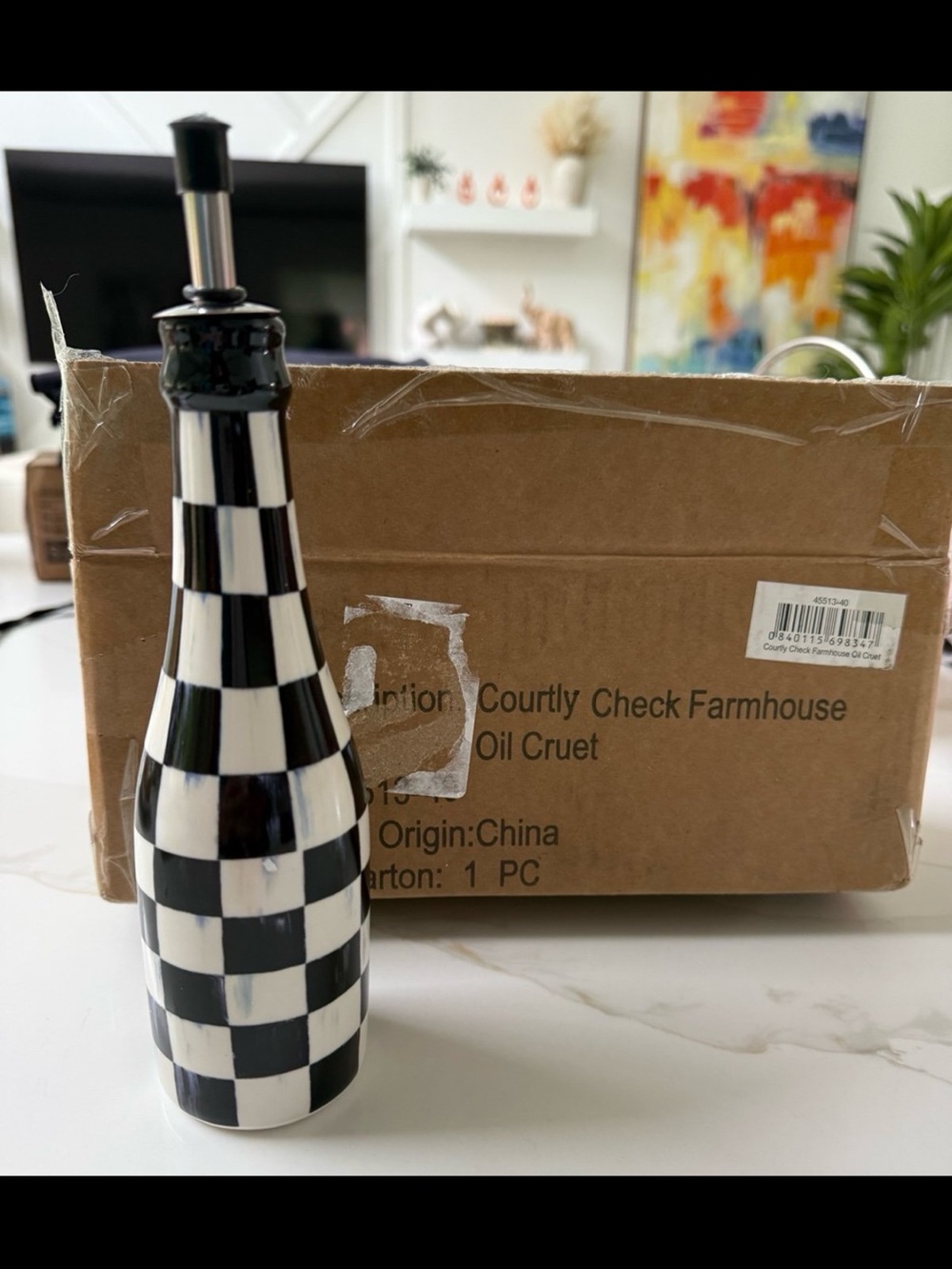 Mackenzie-Childs Courtly Check Farmhouse Oil Cruet